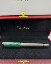 2025 Cartier Santos de Cartier Ballpoint Pen Green Silver Luxury Christmas Gift picture