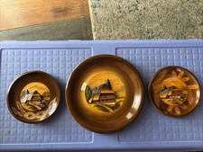 3-Piece Vintage German Black Forest Wood Wall Art Set picture