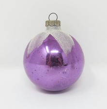 Vintage Snow Cap Shiny Brite Christmas Ornament ~ Purple ~ 2-1/2