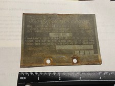 VINTAGE FORD MOTOR COMPANY CAR EMBLEM LOGO METAL DESCRIPTION LABEL TAG LOOK picture