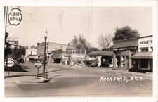 Street View Rockford MI Michigan 1939 RPPC Photo Postcard COPY picture