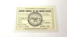 Geneva Convention ID card Replacement U.S. Army, Navy, Air Force, Marines & USCG picture