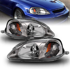 Gun Metal OE Replacement Headlights Set for 1999-2000 Honda Civic - Passenger an picture