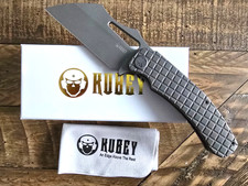 NEW 🔥 Kubey Sylow Framelock Gray Frag Titanium Handle 14C28N Blade (KU260C) picture