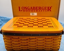 Longaberger 2001 Fathers Day Checkerboard Basket Lid Checkers Box Protectors picture