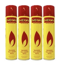 4 Pack Neon Lighter Gas Refill Butane Universal Fluid Fuel Ultra Refined picture