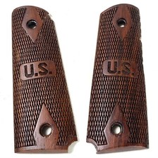 WWII WWI US ARMY COLT M1911 M1911A1 .45 WOODEN PISTOL GRIPS- 