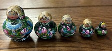 5 Piece Vintage Mini Russian Matryoshka Nesting Stacking Dolls - Made in Moscow picture
