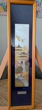 Vintage Japanese Art on Metal, Signed And Framed, Tombs & Mountains, Keigetsu picture