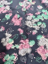 Vintage 1940s-50s  Cold Rayon Floral Print Silky Dressmaking Fabric - 4 yd NWOT picture