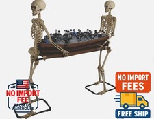 2 Poseable Skeletons Carrying Coffin Halloween Decoration Prop Haunted House New picture