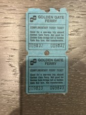 Vintage Golden Gate Ferry Complimentary Tickets (2) San Francisco Transit  picture