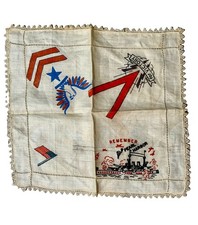 RARE WWII Era V for Victory Remember Pearl Harbor Handkerchief Linen 11”x11” HTF picture