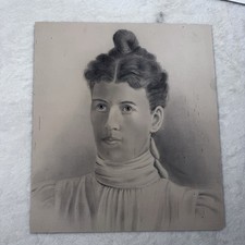 Antique Victorian Portrait Photograph Woman Mounted Albumen Photo c1890s picture