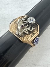 Vintage B.P.O.E. Elks Lodge 10K Gold Ruby Ring. Ring size 10 1950's Fraternal picture