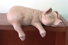 Ceramic Pig Shelf Sitter Figurine Whimsical Farm Decor picture