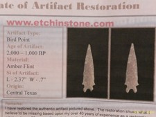 Restored Cent Texas Bird Point Arrowhead Prehistoric Artifact *FREE SHIPPING RS1 picture