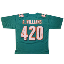 Ricky Williams Autographed Miami (Teal #420) Custom Jersey w/ 