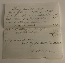 Handwritten Receipt Document 1867 Signed ID’d A W Baker Genealogy Antique picture