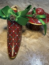 Limoges Fiona Saunders Shoe & Hat Trinket Boxes Both Limited Editions picture