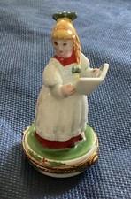 Artoria Limoges Christmas Choir Singer Trinket Box Peint Main France Holiday picture