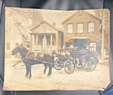 Antique c1900 Sussex No 2 Newton NJ Horse Drawn Fire Engine Photo 11x14 picture