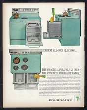 1964 FRIGIDAIRE Turquoise Range Print Ad 
