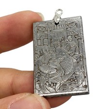 Muonionalusta meteorite Necklace pendant Carving a carp leaping over the dragon picture