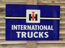 GIANT VINTAGE  DOUBLE-SIDED INTERNATIONAL HARVESTER- 30 X 20 PORCELAIN SIGN picture