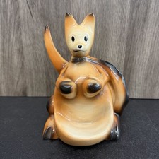 Vintage MCM Ceramic Boxing Kangaroo Dresser Valet Catchall Pulp Fiction Style picture