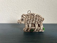 Vintage Hand-Crafted Wild Boar Figurine Ornament Folk Art Farmhouse Artisan picture