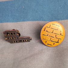 Pink Floyd The Wall Collectible Music Pins Set Lot of 2 Early 80s picture