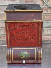 Antique 1900's Bohea Importing Co Tea & Coffees Country Store Bin, Baltimore MD picture