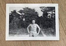 Vintage Photo Young Men Shirtless Handsome, 4”x2.5” B&W, Glossy, 1950’s picture