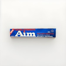 1989 Vintage AIM Extra-Strength Toothpaste Gel More Flouride 6.4 Oz NEW IN BOX picture