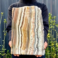 5.8LB Large Natural banding zebra calcite polished slab crystal reiki healing picture