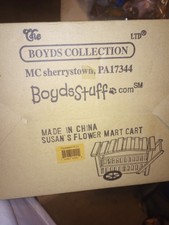 Boyds Bears Boyds Collection Susan's Flower Mart Cart Rare Boyds Town 1999 NIB picture