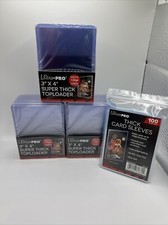 Ultra Pro 3X4 Thick Toploaders 130pt Point 3 Packs of 10 AND 100 THICK SLEEVES picture