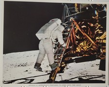 Vintage NASA Apollo 11 Buzz Aldrin Moon Landing Lithograph 1979 picture