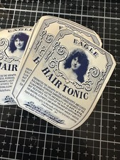 30 Antique Eagle Hair Tonic Labels | Original Winnemucca Nevada picture