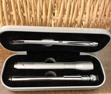 American Express Promo Gift Set w Pen Tire Gauge  & Flashlight Silver Color Case picture