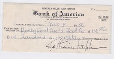 KATHARINE HEPBURN signed cheque & a portrait - greatest-ever Hollywood star picture