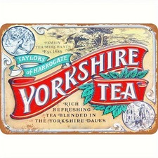 Vintage Yorkshire Tea Retro British Tea Tin Metal Signs Home Décor 8x12  picture