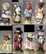 Vintage Anthropomorphic Animal Figurines Set Of 8 By International Resourcing Se picture