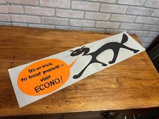 Vintage 1950s Halloween Trick or Treat Advertising Sign Banner Black Cat Econo G picture