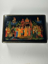 Vtg 1982 Signed Russian Palekh Lacquer Box 
