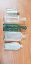 Vintage 1930s Prohibition Seagrams Flask Glass Bottle Lot Federal Law Forbids 5x picture