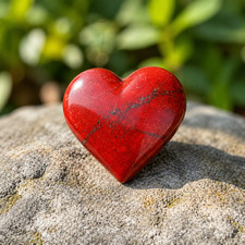 Natural Red Jasper Heart Stone Carved Crystal Pocket Stones Healing Decor Gift picture