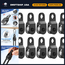 10Pcs Black Small Snatch Block Pulley Set with Ball Bearings for Rigging & Lifti picture