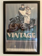 Original SIGNED Dennis Simon 1988 BWW R11 Vintage Motorcycle Poster Retails $300 picture